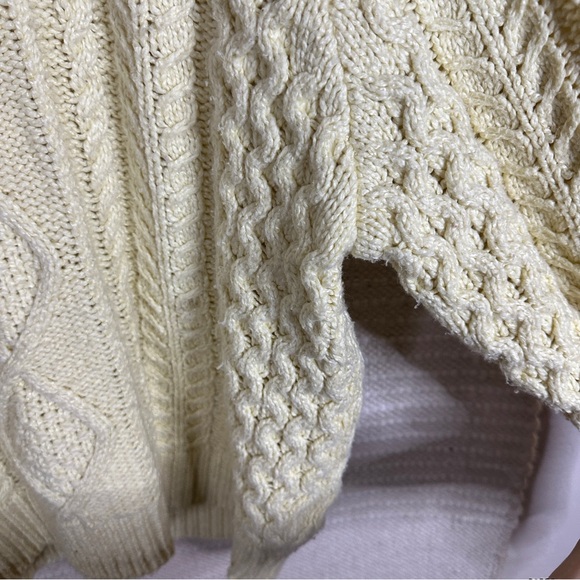 FEAR OF GOD Essentials canary yellow chunky cable knit oversized sweater S - Picture 5 of 9